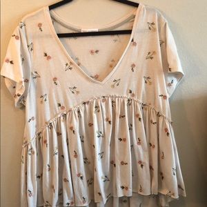 flower embroidered top